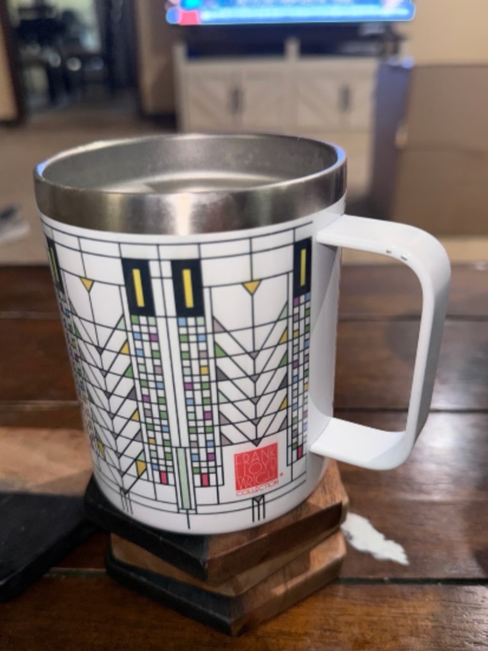 Frank Lloyd Wright Tree of Life Tazza 12 Oz Stainless Steel Mug FLWTZ807 No Lid